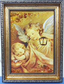 Ікона з бурштину "Ангел" і-117 розмір 20*30 см