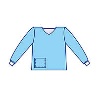 Сорочка медична з довгим рукавом на манжеті Taipan-Pharm стерильна СМС-35 г/м2 L