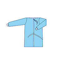 Халат медичний хірургічний Taipan-Pharm стерильний на зав'язках СМС-35 г/м2 М блакитний