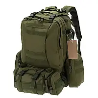 Рюкзак тактический с подсумками на 50 л, M12 (50х30х22 см) Оливковый US Army / Рюкзак армейский штурмовой