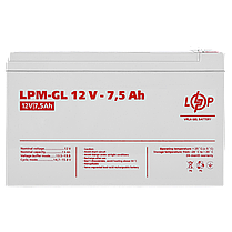 Акумулятор гелевий LPM-GL 12V - 7.5 Ah, фото 4
