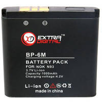 Аккумуляторная батарея Extradigital Nokia BP-6M (1000 mAh) (DV00DV1187) - Вища Якість та Гарантія!