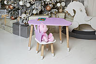Дитячий столик хмарка та стільчик коронка фіолетовий. Столик для ігор, занять, їжі, фото 9