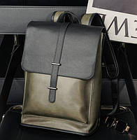 Стильный мужской городской рюкзак Eton Винтажный рюкзак с отделением для ноутбука ПУ кожа (полиуретан) Хаки