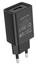 Зарядний пристрій Borofone №BA68A 1USB+Type-C 2.1A black