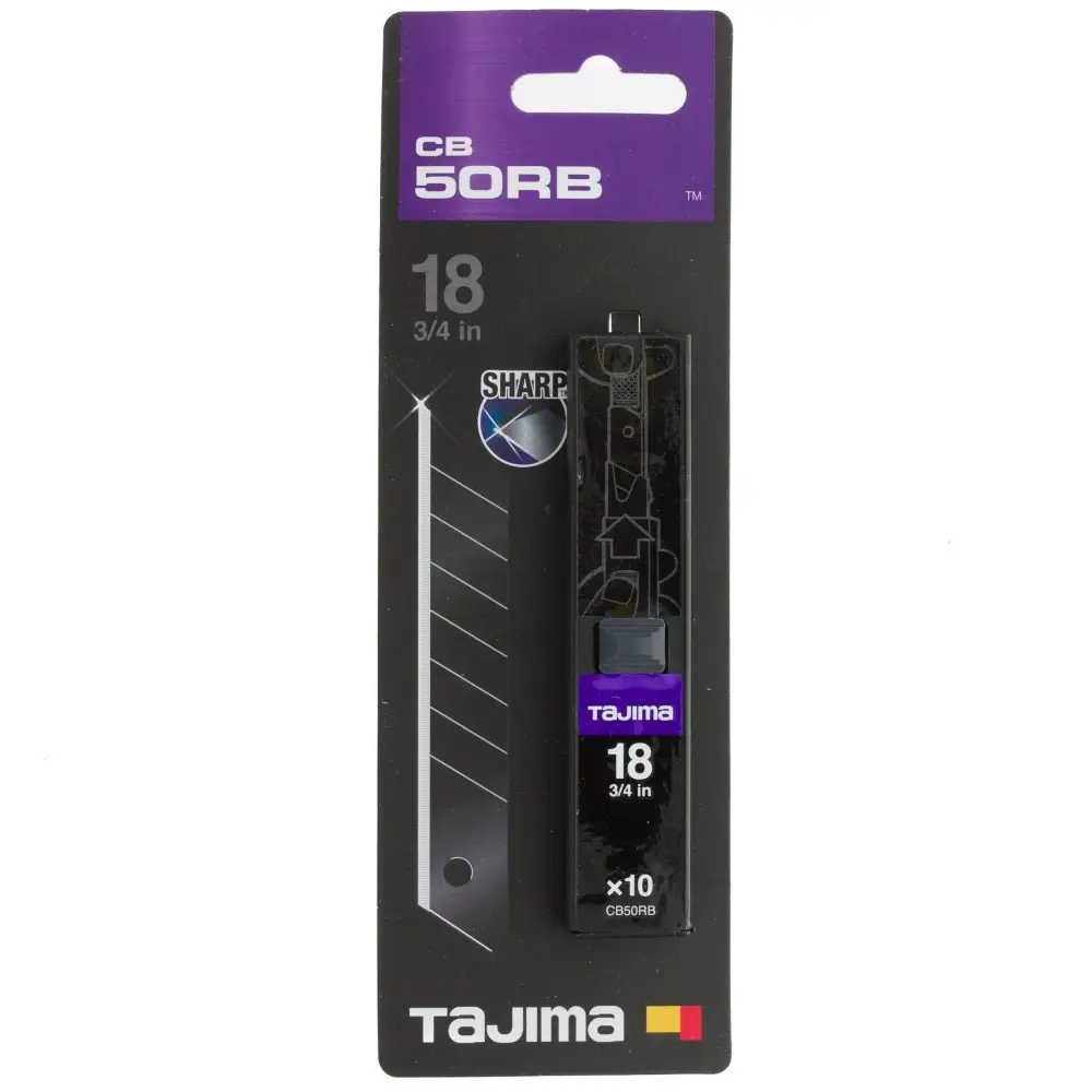 Сегментні леза Premium 18 мм TAJIMA DORA Razar Black Blades CB50RB, 10 шт., фото 1