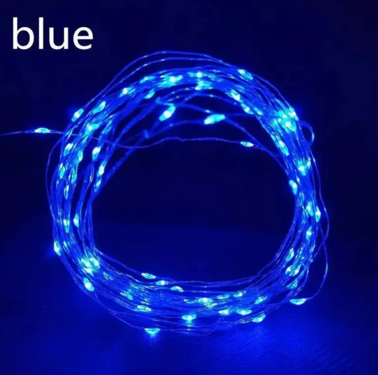 Світлодіодна гірлянда нитка крапля роси 4.5 м 50led батарейки Blue