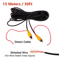 Кабель 15 метров с RCA тюльпан папа на RCA тюльпан папа для подключения камеры заднего вида парковка