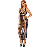 Еротичний прозорий довгий пеньюар у сітку, фото 5