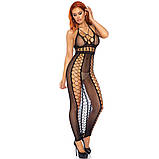 Еротичний прозорий довгий пеньюар у сітку, фото 7