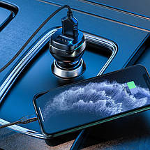Автомобільна зарядка HOCO Z40 Superior на 2 USB (2.4 A) + Lightning (2 кольори), фото 5