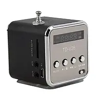 Портативна колонка TD-V26 з Fm-радіо, Bluetooth, Роз'ємами micro SD/TF/USB, RGB-підсвітка, чорна