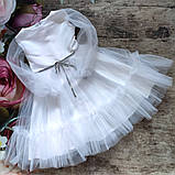 Сукня біла пишна фатінова для дівчинки "Сніжинка"   (104-146р), фото 2