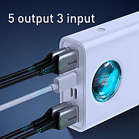 Зовнішній акумулятор для ноутбука Baseus Amblight 65 W 30000 mAh White, фото 10