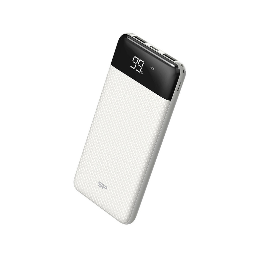 Зовнішній акумулятор (Power Bank) Silicon Power GP28 (SP10KMAPBKGP280W) 10000 mAh White 10W (Li-Pol, Input: microUSB/USB Type-C, O