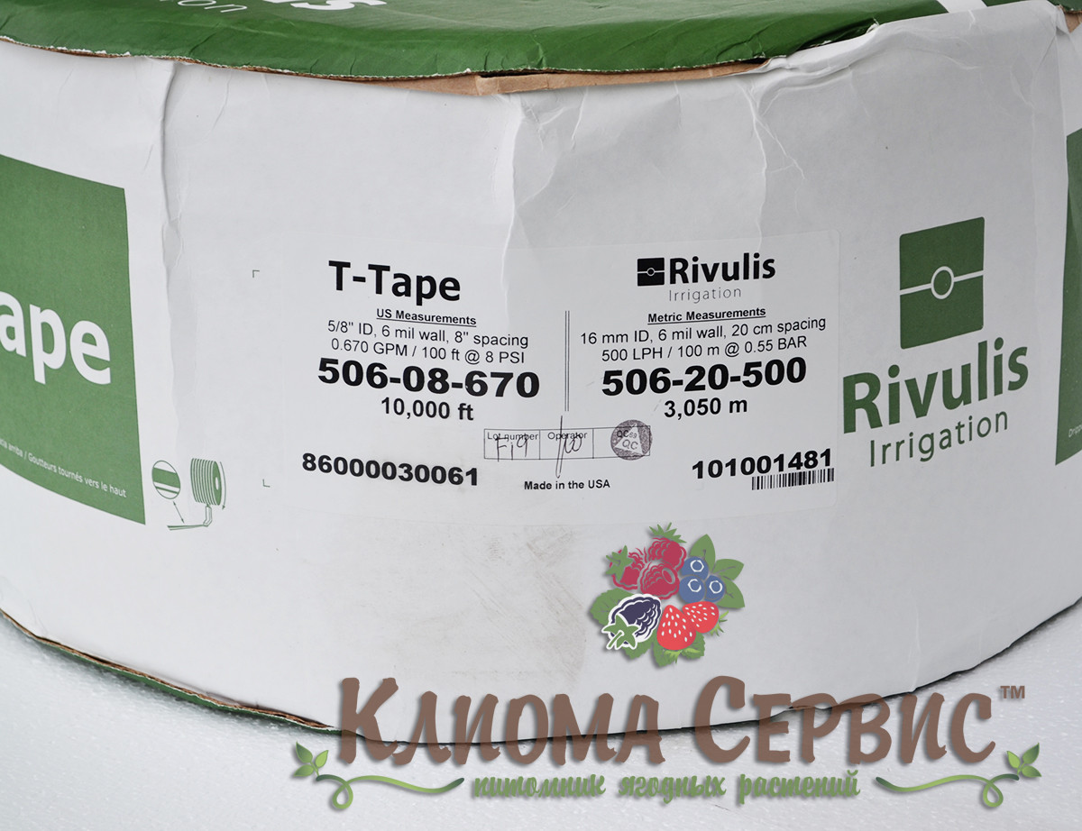 Капельная лента T-Tape 6mil-10 см (3050м) Rivulls (США) - фото 2 - id-p302003959