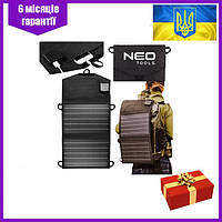 Сонячна панель для зарядки Сонячна зарядка 15Вт Сонячна батарея Neo Tools Оригінал