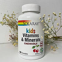 Solaray, жувальні вітаміни та мікроелементи для дітей, зі смаком натуральної черешні, 120 жувальних таблеток