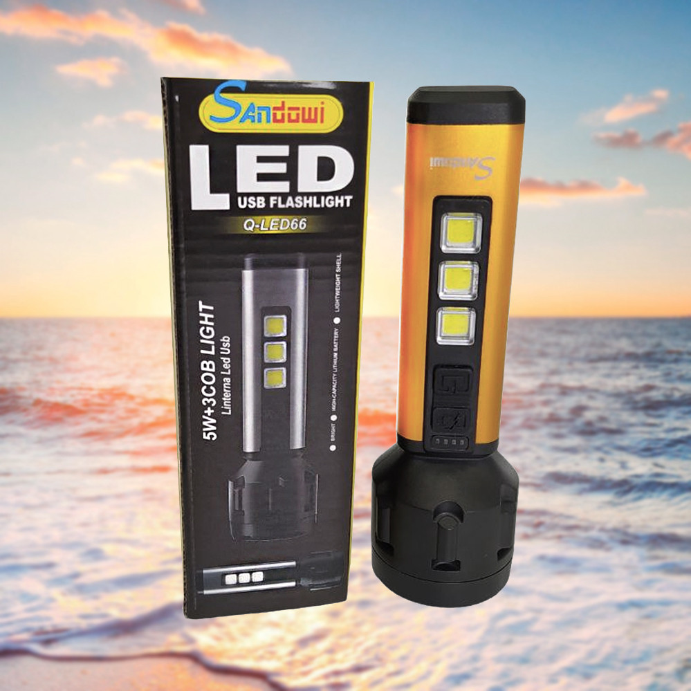 Ліхтар ручний Q-LED66 акумуляторний LED ліхтарик 5W+3СОВ із usb-зарядкою компактний