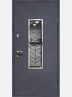Двери уличные, модель 22-110, 2 замка, одинарные, стеклопакет, комплектация BASTION 970