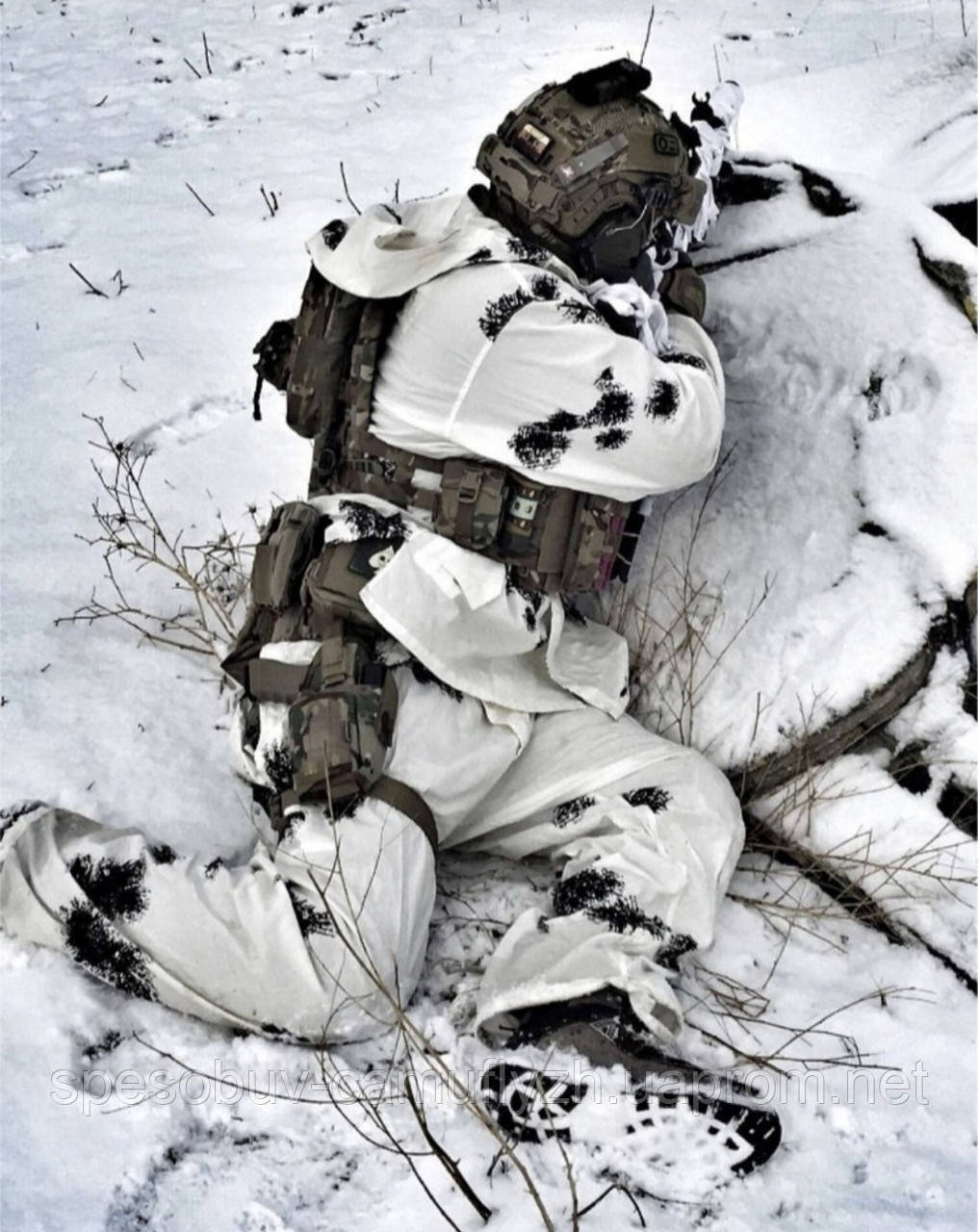 Зимовий вологостійкий білий камуфльований Костюм маскувальний легкий Снайпер Клякса зима полювання 56-62