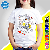 Детская футболка с новогодним принтом "Милые зайки" Family Look
