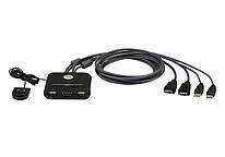 Aten CS22HF 2-Port USB HDMI Kabel KVM-Switch mit Remote, FHD