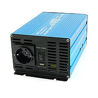 Інвертор перетворювач напруги TS 12 V 600 Watt pure SINE blue ном.600 Вт Max 1200 Вт.