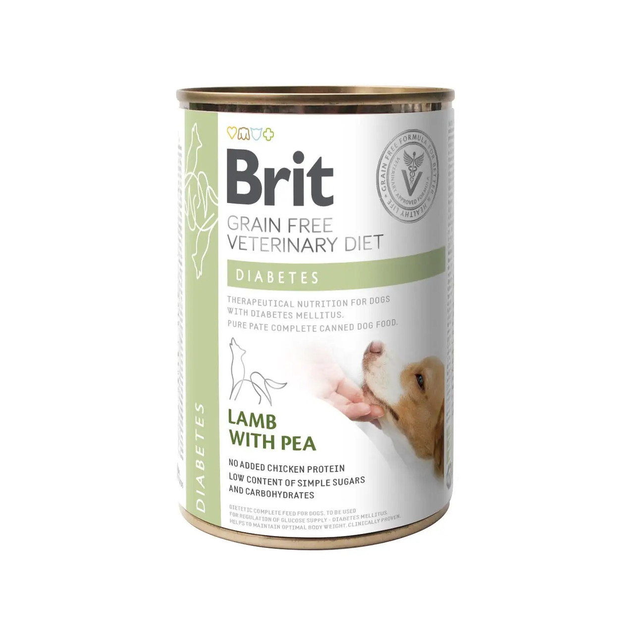 Вологий корм для собак Brit VetDiets Diabetes із захворюванням на цукровий діабет 400 г (ягня і горошок), фото 1