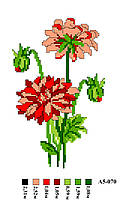 Набор канва с нитками Цветы А5 070