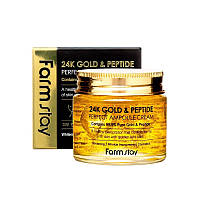 Антивозрастной крем с золотом и пептидами FarmStay 24K Gold & Peptide Perfect Ampoule Cream, 80 мл.