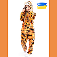 Пижама Кигуруми тигренок детская и подростковая Удобная пижама для девочек и мальчиков с капюшоном с ушками 122