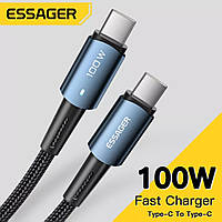 Кабель для заряджання телефона, ноутбука Essager PD 100W Type C - Type C. 50 см.