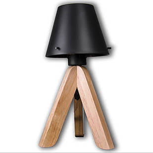 Настільна лампа в стилі лофт з абажуром на 1 лампу Е27 колір каркасу бежевий PM-P3-2194/1T/WD+BK
