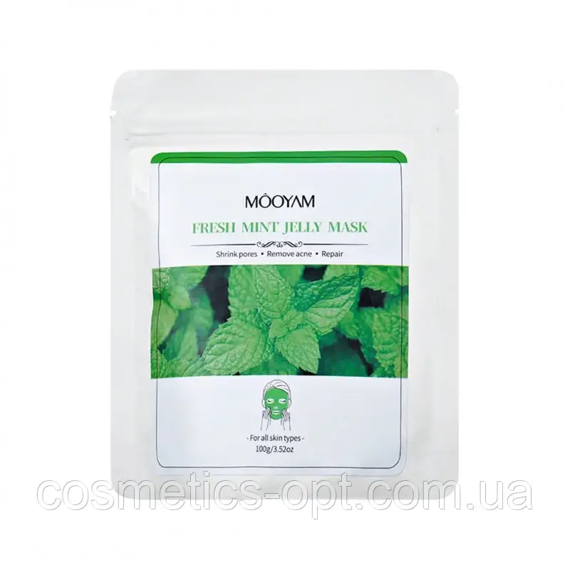 Альгінатна маска з ментолом для звуження пір MOOYAM Fresh Mint Jelly Mask, 100 g