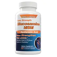 Для суглобів та зв'язок Glucosamine, Chondroitin + Hyaluronic Acid Earth's Creation USA 60 tabl