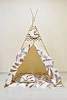 Дитяча Намет Вигвам пісочна з Пір'ям, Повний комплект, плюс Підвіска Місяць у подарунок