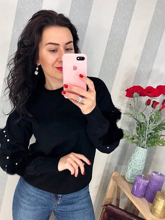 Розкішний жіночий базовий светр Ткань "Машинна в'язка" 46, 48, 50 розмір 46, фото 2