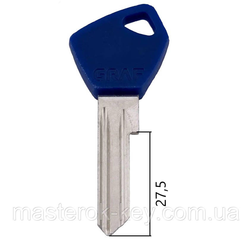 Заготівля ключа APECS AP-2DP (GRAF) з пластиковою ручкою
