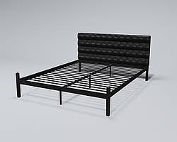 Ліжко з м'яким наголов'ям Глорія метал Чорний глянець 120*190 см (TeneroTM)