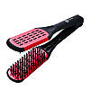 Гребінець для випрямлення з натуральною щетиною і керамічним покриттям (червоний)