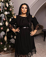 Красивое чёрное платье для пышных женщин