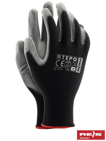 Защитные рукавицы изготовленные из полиэстера, покрытые полиуретаном RTEPO BS - фото 2 - id-p287420226