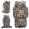Рюкзак армійський з підсумками, 70 л, 65х16х35 см, A21, Піксель / Тактичний рюкзак / Сумка туристична, фото 3