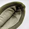 Шапка зимова в'язана на флісі, Олива / Тактична тепла шапка з відворотом / Армійська шапка ЗСУ, фото 10