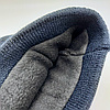 Шапка зимова в'язана на флісі, Темно-синя / Тактична тепла шапка з відворотом / Армійська шапка ЗСУ, фото 10