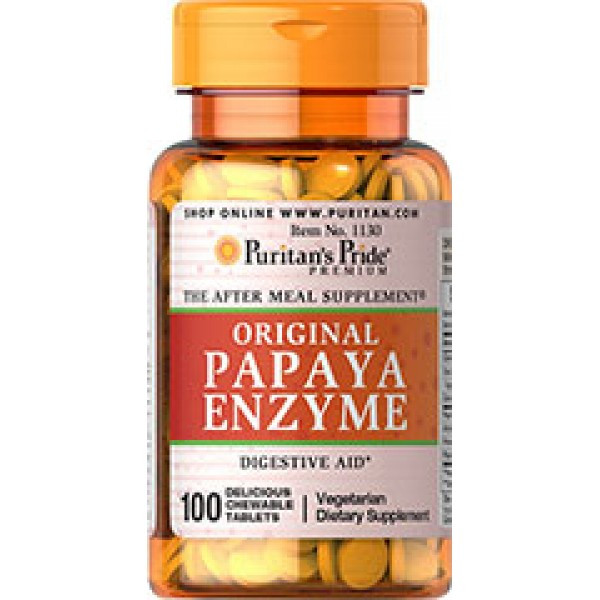 Папая энзимы Papaya Enzyme Original Puritan's Pride (100 таб. жевательных) - фото 1 - id-p287433087