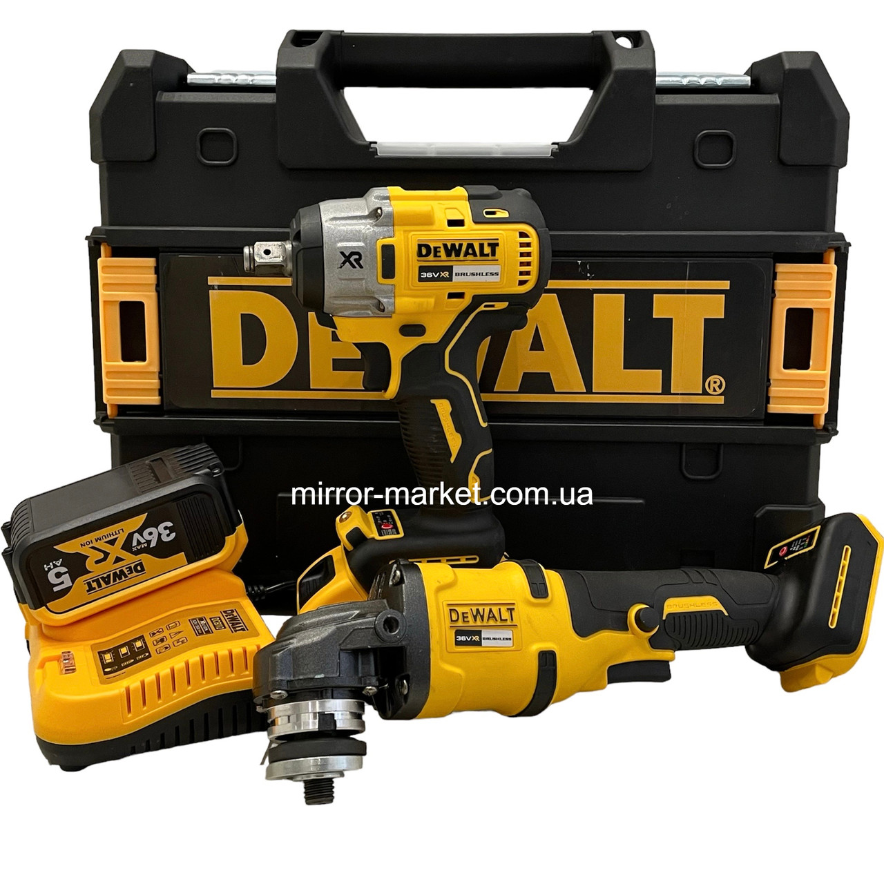Набір акумулятора Dewalt 2 в 1 (36V/5A) болгарка Dewalt DCG405, гайковерт DeWalt DCF 894.