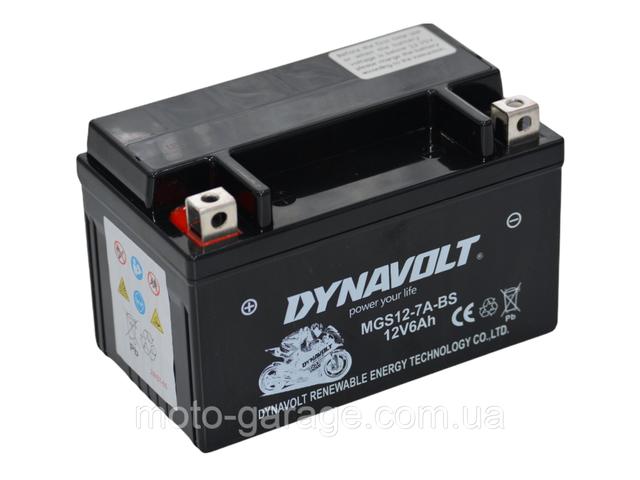 Мото акумулятор DYNAVOLT AGM 12V 7AT MG7A-BS-С(YTX7A-BS)