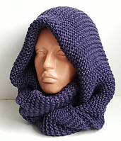 Жіночий в'язаний шарф снуд хомут модель Прага Leks Фіолетовий